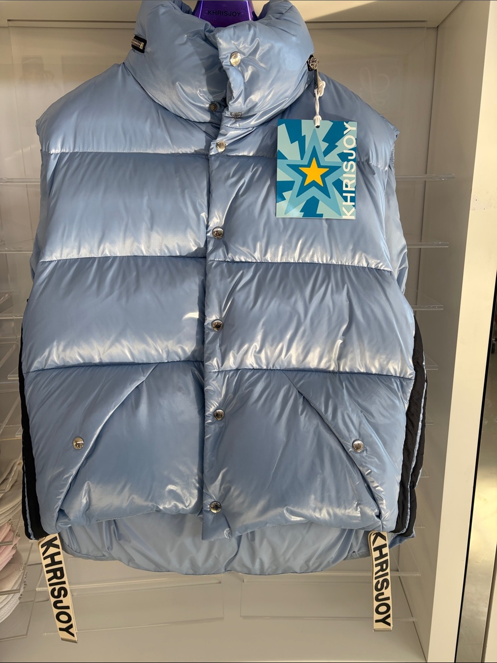 Khris Joy Puff Oversize Vest Track - Baby Blue
